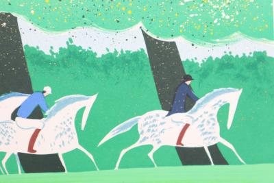 Serge LASSUS : Cavaliers en été, Lithographie originale signée 2