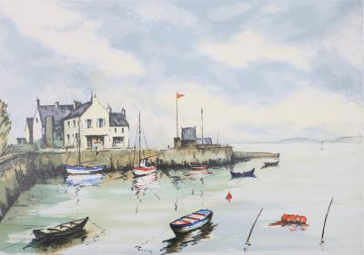 Jean-Pierre LAURENT : Langoustiers à marée basse, Lithographie originale signée 2