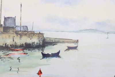 Jean-Pierre LAURENT : Langoustiers à marée basse, Lithographie originale signée 2