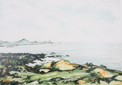 Jean-Pierre LAURENT : marée basse à Douarnenez, Lithographie originale signée 2