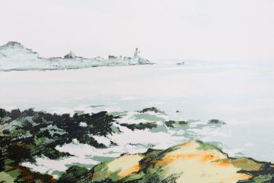 Jean-Pierre LAURENT : marée basse à Douarnenez, Lithographie originale signée 2