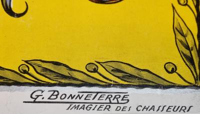 Georges Bonneterre, Le Diable Bleu sur son clairon, lithographie, vers 1900 2