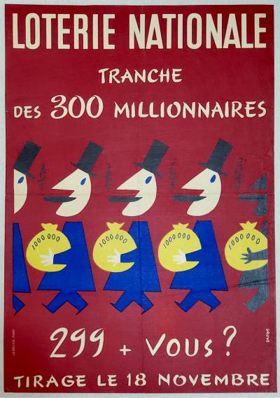 Grove, Loterie Nationale, affiche originale, vers 1950 2