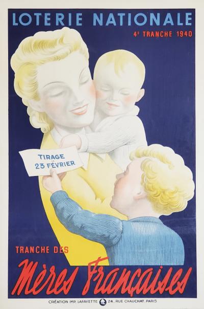 Pierre Besniard, Loterie Nationale (Mères Françaises), affiche, 1940 2