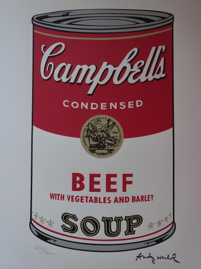Andy Warhol (after), Campbells Soup  Beef -  Granolithographie
