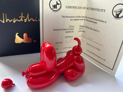 Whatshisname - Happy popek mini rouge, 2019, Résine 2