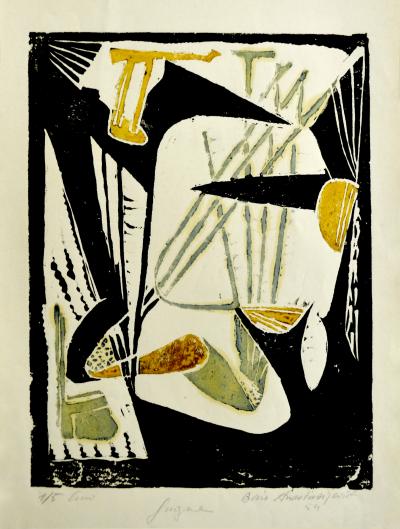 Jean-Boris Anastassiévitch, Fugue, linogravure, 1954 2