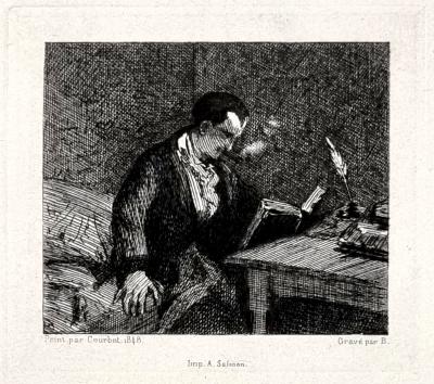 Felix Bracquemond (d’après Courbet), Baudelaire lisant, gravure, vers 1935 2