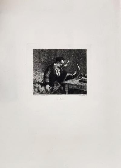 Felix Bracquemond (d’après Courbet), Baudelaire lisant, gravure, vers 1935 2