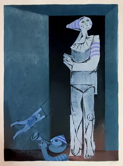 Samy Briss, Le trapèze volant, lithographie signée, 1977 2