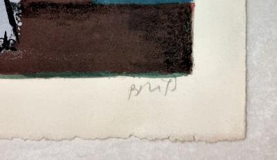 Samy Briss, Le trapèze volant, lithographie signée, 1977 2