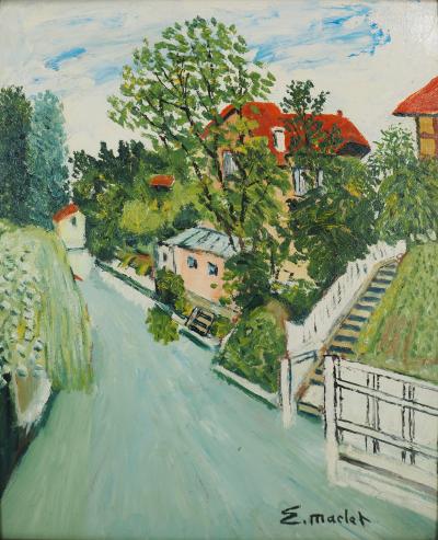 Elisée Maclet - Montmartre Moulin de la Galette, vers 1930 - Huile sur panneau 2