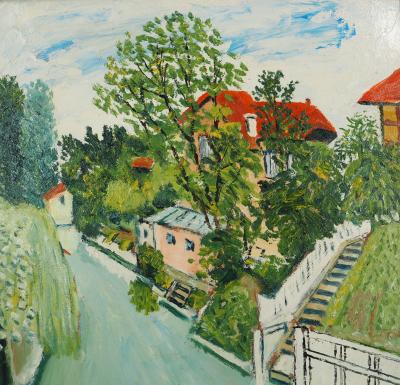 Elisée Maclet - Montmartre Moulin de la Galette, vers 1930 - Huile sur panneau 2