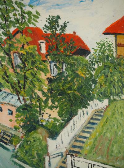 Elisée Maclet - Montmartre Moulin de la Galette, vers 1930 - Huile sur panneau 2