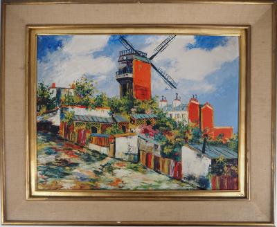Elisée Maclet - Montmartre Moulin de la Galette, vers 1930 - Huile sur panneau 2