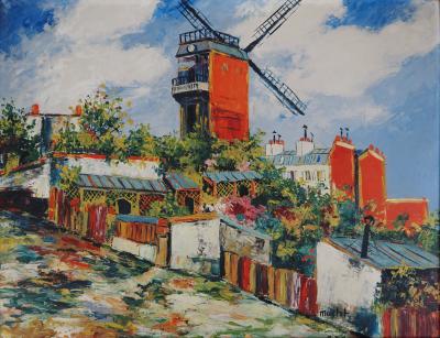 Elisée Maclet - Montmartre Moulin de la Galette, vers 1930 - Huile sur panneau 2