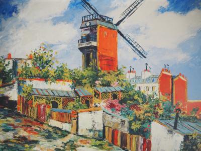 Elisée Maclet - Montmartre Moulin de la Galette, vers 1930 - Huile sur panneau 2