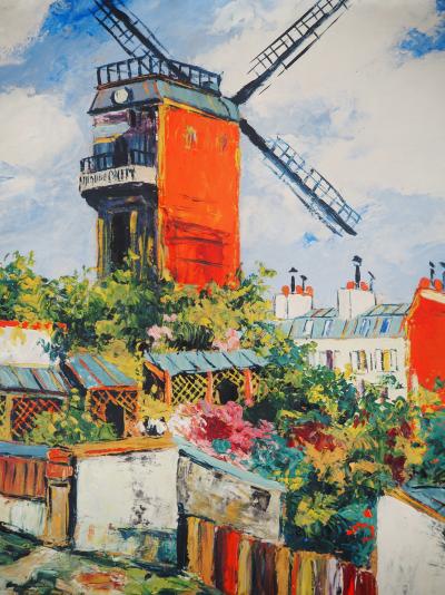 Elisée Maclet - Montmartre Moulin de la Galette, vers 1930 - Huile sur panneau 2