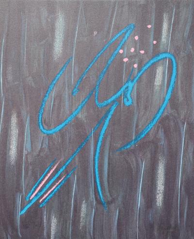 André VERDET : Le perroquet en noir, Lithographie originale signée 2