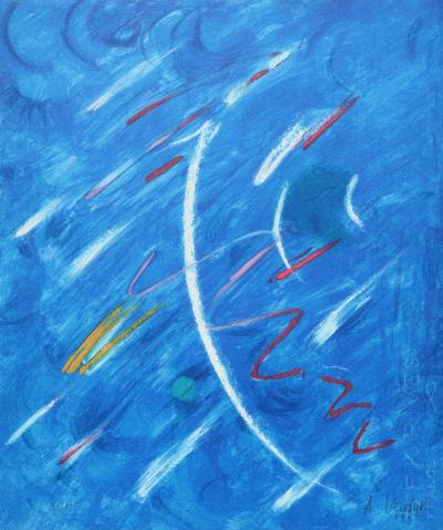 André VERDET : La pluie, Lithographie originale signée 2