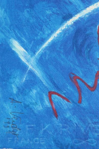 André VERDET : La pluie, Lithographie originale signée 2
