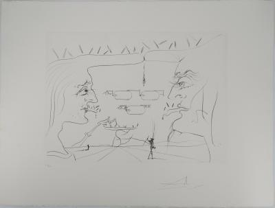 Salvador Dali  - Hommage à Léonard de Vinci : Le Télégraphe, 1975 - Gravure originale signée 2