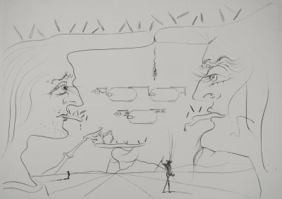 Salvador Dali  - Hommage à Léonard de Vinci : Le Télégraphe, 1975 - Gravure originale signée 2