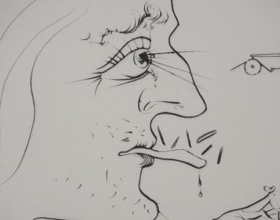 Salvador Dali  - Hommage à Léonard de Vinci : Le Télégraphe, 1975 - Gravure originale signée 2
