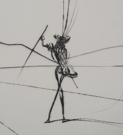Salvador Dali  - Hommage à Léonard de Vinci : Le Télégraphe, 1975 - Gravure originale signée 2