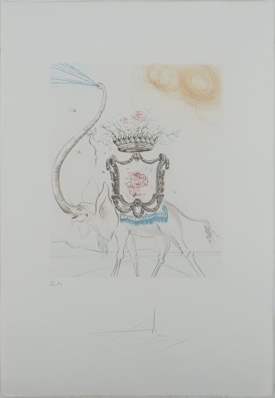 Salvador Dalí - Elefante real, 1977 - Grabado original firmado 2
