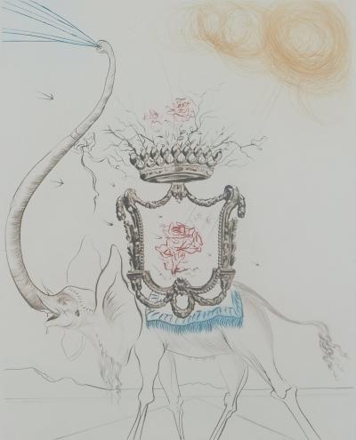 Salvador Dalí - Elefante real, 1977 - Grabado original firmado 2