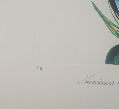 Salvador Dali - Narcissus: Surrealist Flower with Telephones, 1972 - Original signed lithograph 2