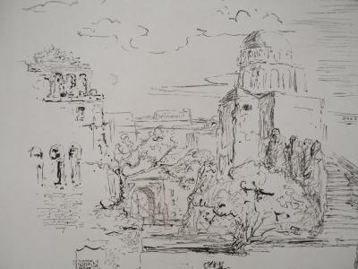Salvador Dali - Rome and Cadaquès (Road to Ampurdam), 1975 - Original signed engraving 2