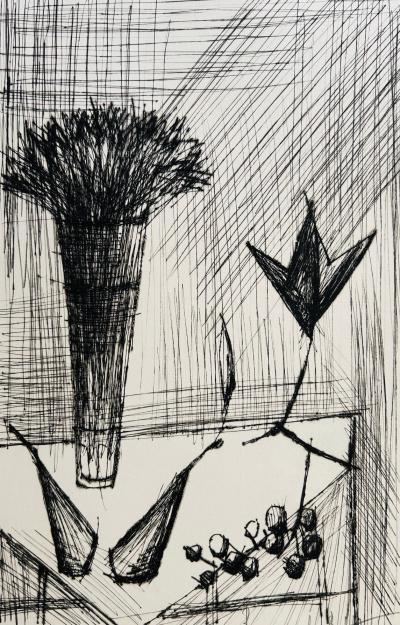 Bernard BUFFET - Nature-morte, 1959 - Pointe-sèche originale signée au crayon 2