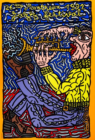 Robert COMBAS : Montreux Jazz Festival - Sérigraphie originale signée 2