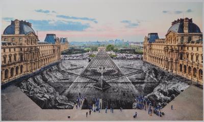 JR: JR at the Louvre - Original signed lithograph 2