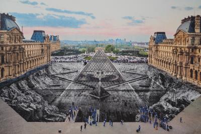JR: JR at the Louvre - Original signed lithograph 2