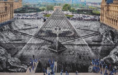 JR: JR at the Louvre - Original signed lithograph 2