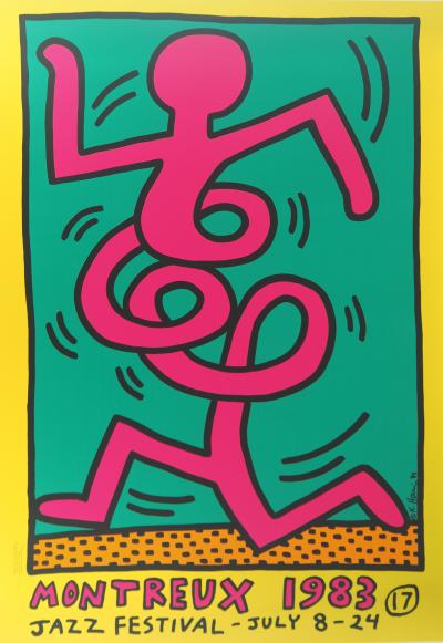 Keith HARING : Swing Yellow - Montreux Jazz Festival - Sérigraphie originale signée 2