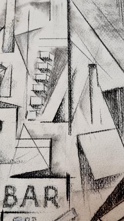 Louis Marcoussis, Le bar du port, dessin préparatoire, 1913 2
