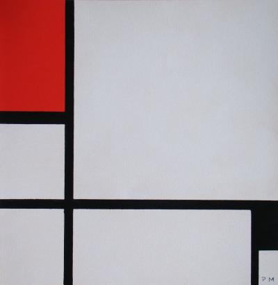 Piet MONDRIAN (after) - Composition, 1957 - Limited edition stencil signed