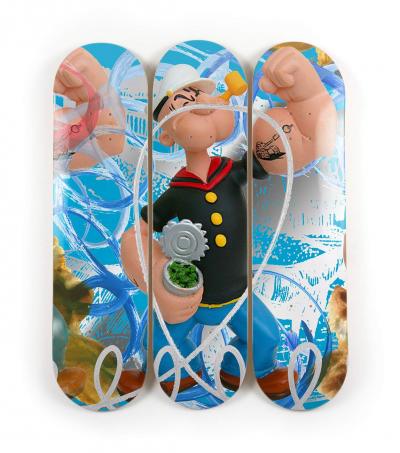 Jeff Koons - Popeye, 2022, impression sur skateboard 2