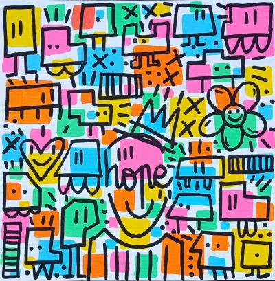 Mr Hope - La vie au carré - Acrylique sur toile 2