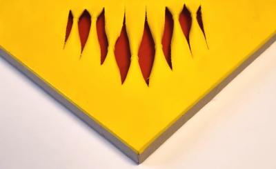Calogero Salemi, Notches of the Red Brown, mixed media on canvas, 2020 2