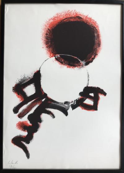 Jean-Marie CALMETTES - .Soleil noir,1970. Lithographie originale signée au crayon 2