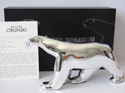 Richard Orlinski - L’ours pompon en argent - sculpture 2
