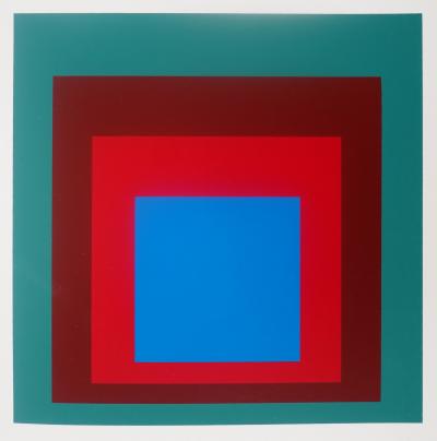 Josef ALBERS : Protected Blue - Sérigraphie originale 2