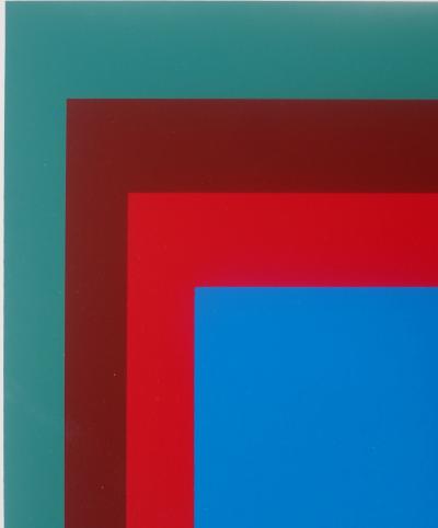 Josef ALBERS : Protected Blue - Sérigraphie originale 2