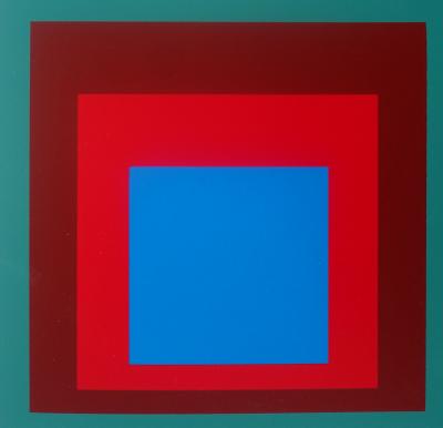 Josef ALBERS : Protected Blue - Sérigraphie originale 2
