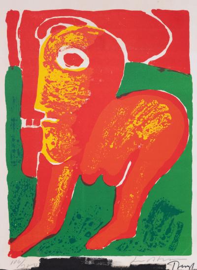 Bengt LINDSTROM: Abstract Figure - Original Signed Lithograph 2